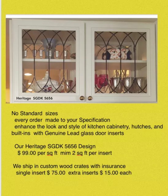 Heritage Kitchen Cabinet Glass Door Inserts For  Existing or new Cabinets
