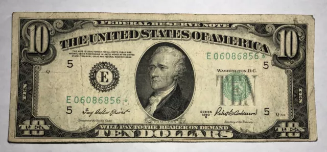 1950B $10 Federal Reserve STAR NOTE, Richmond. FR2012E*. F-VF. #nn169