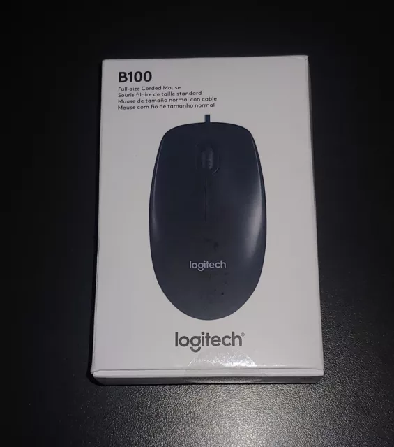 Logitech B100 Corded Wired USB Mouse for Computers PS Laptops (Right or Left)