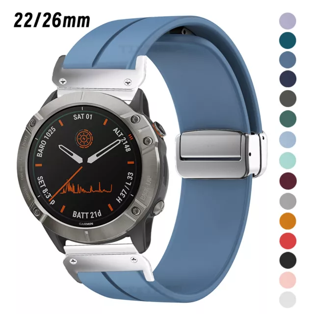 Silicone Band For Garmin Fenix5X 6X Pro 7X Forerunner 965 945 935 Magnetic Strap