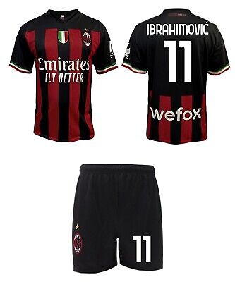 Completo Ibrahimovic Milan 2021 Zlatan Ufficiale 2020-2021 Numero 9 Maglia S Adulto Pantaloncini 