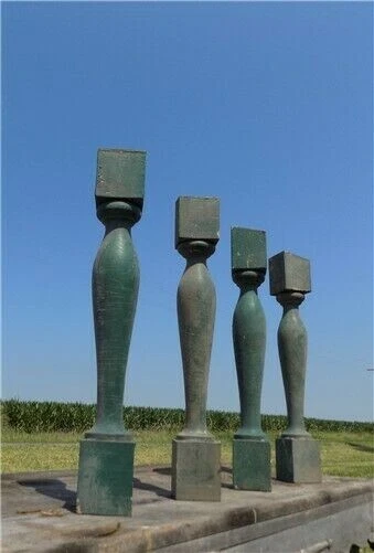 4 Balusters Green Wood Architectural Salvage Spindles Porch Post House Trim A15,