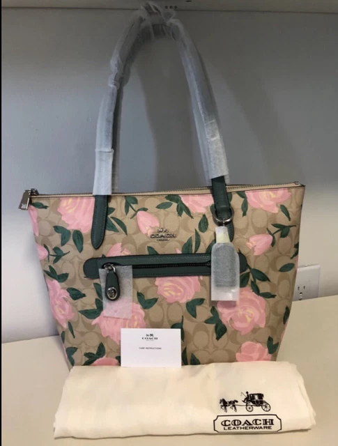 Coach womens camo rose taylor tote deals