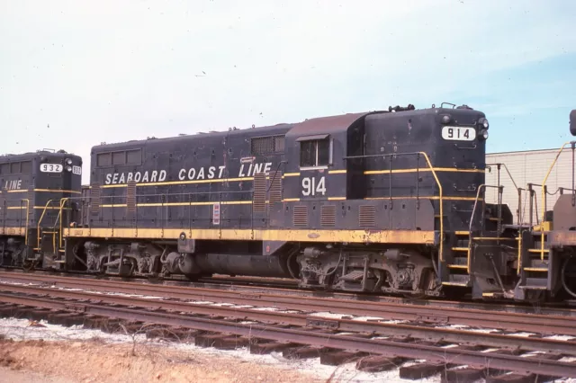 ORIGINAL 1975 RAILROAD SLIDE SCL SEABOARD COAST LINE 914 ex SAL EMD GP7 AIR