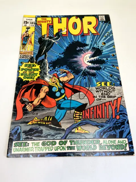 The Mighty-Thor-#185-Feb-1971---15 Cent--Marvel Comic In Plastic Sleeve