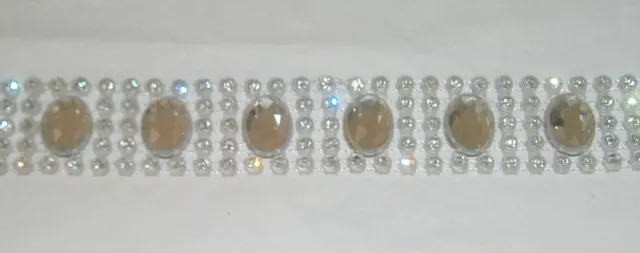 Elegante 1 yarda 5 filas ovalada estrás boda pastel malla borde de bandas cinta de 1