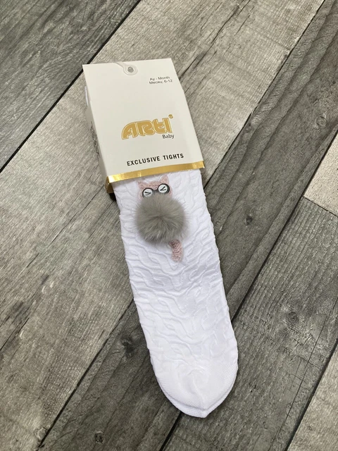 Baby Girls white tights Age 6-12 months BNWT