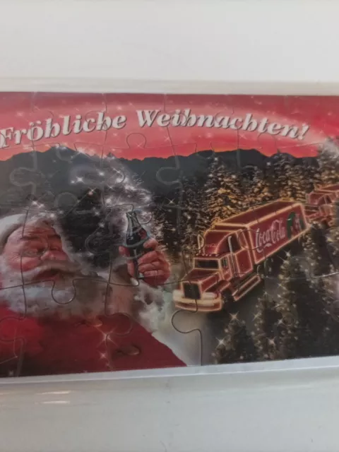 COCA COLA PUZZLE Post Karte / PK - Weihnachten Nikolaus LKW Motiv