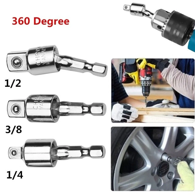 3*UNIVERSAL WRENCH RATCHET Extension Bar Swivel Joint Socket Adapter ...