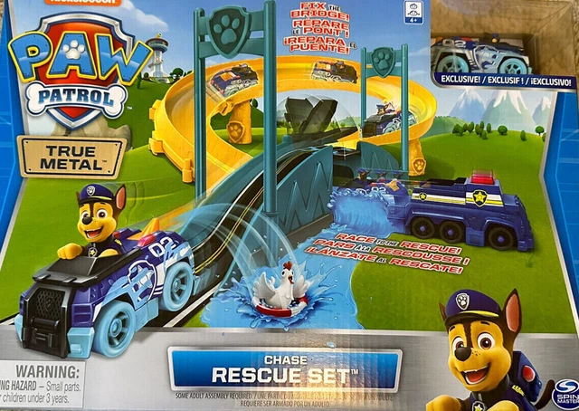 PAW PATROL TRUE Metal Chase Rescue Set Exclusive Chase Die-Cast Vehicle ...