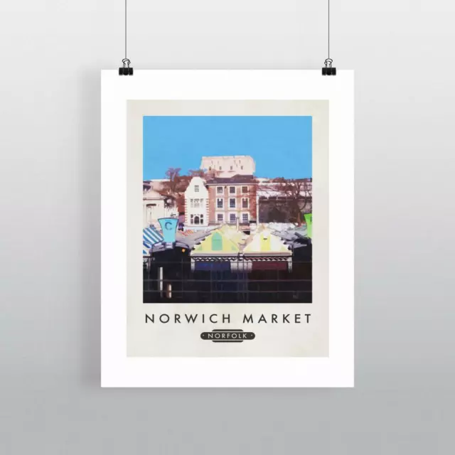 Norwich Market, Norfolk - Fine 28x35cm Art Print