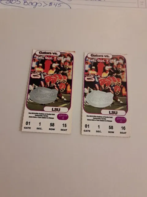 2000 Florida Gators VS LSU Tickets Stub