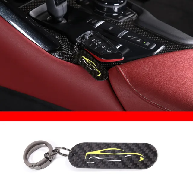 Carbon Fiber Keychain For Toyota GR Supra A90 2019-2022 Decorative Key Ring