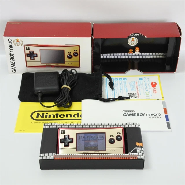 GAME BOY MICRO Console Famicom Version HAPPY MARIO 20th Boxed Nintendo ...