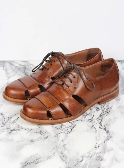 Russell & Bromley Fauve Marron Cuir Découpe Richelieu, Taille Ue 37 /UK 4