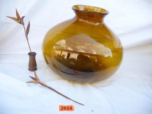 2624. Altes Biedermeier Glas Vorratsglas Ballon mundgeblasen cognac 25 l