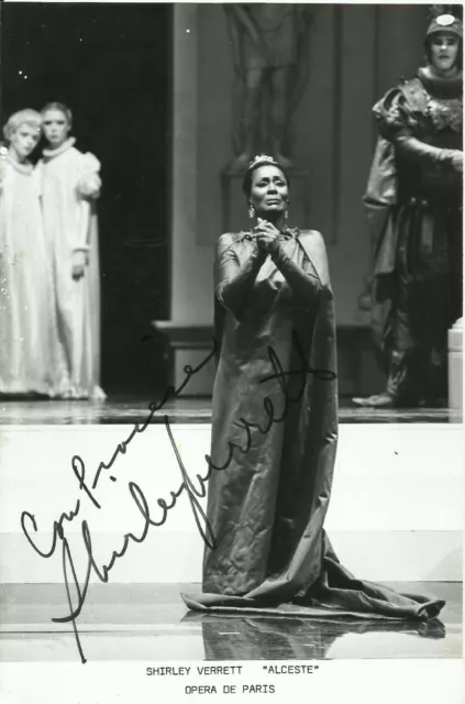 DEDICA e AUTOGRAFO autentico su FOTOGRAFIA soprano SHIRLEY VERRETT Opera Paris