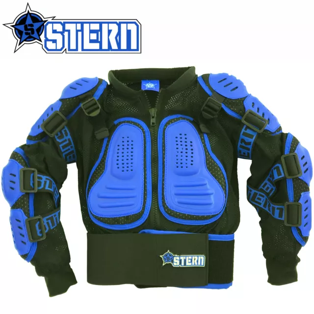 KIDS STERN MOTOCROSS BODY ARMOUR PROTECTION BLUE bionic suit jacket quad bike