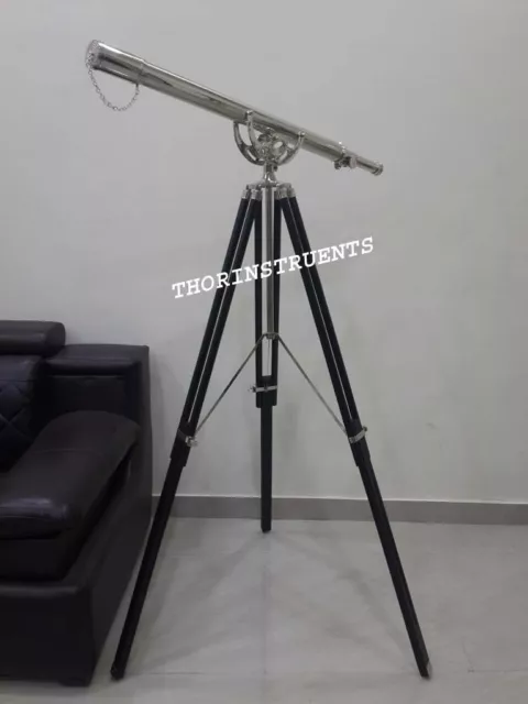 Nautical Brass Collectible Telescope Black Tripod Stand Maritime Gift