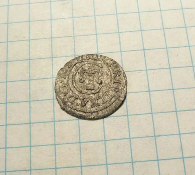 Wonderful Very Rare Medieval Swedish Coin 1 Solid, Christina (1632-1654), 1651.