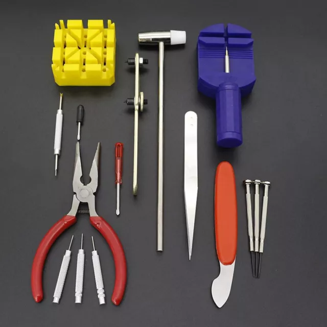 16PC Watch Repair Kit Back Case Opener Watchmaker Remover Tools Spring Pin Bars. 3