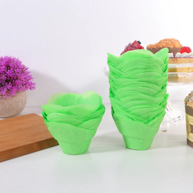 100 piezas Moldes Cupcake Envolturas Muffin Decoración de boda Decoración de Navidad Lotus