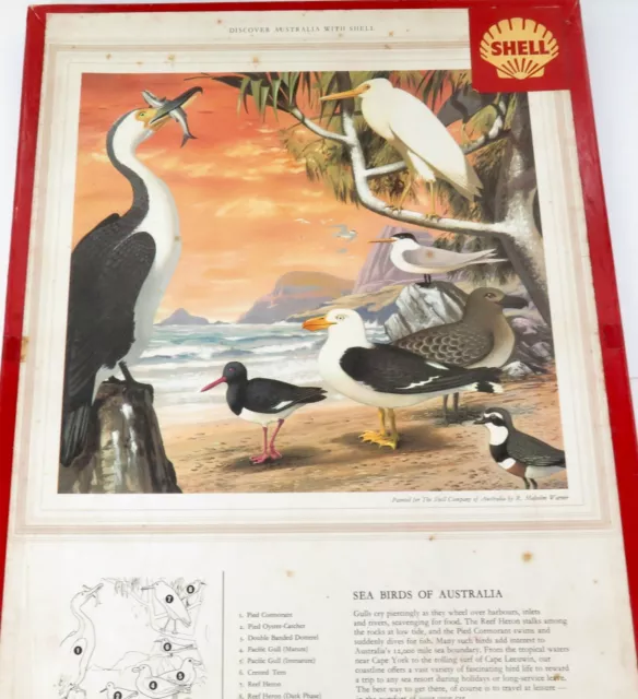 Vintage Shell Discover Australia with Shell Jigsaw Puzzle Sea Birds of Australia