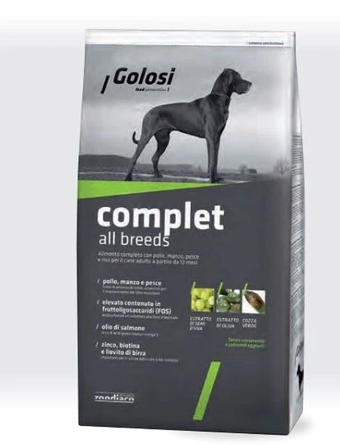 Golosi Complet All Breeds Crocchette Cane Adulto Manzo Pollo E Riso 12 Kg C 511