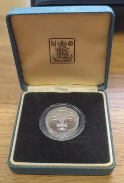 1985 UK One Pound £1 Silver Proof Royal Mint Coin