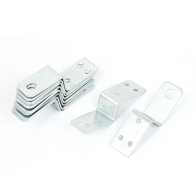 70mmx18mm Z Shape Shelf Corner Brace Plate Right Angle Bracket Silver Tone 10pcs