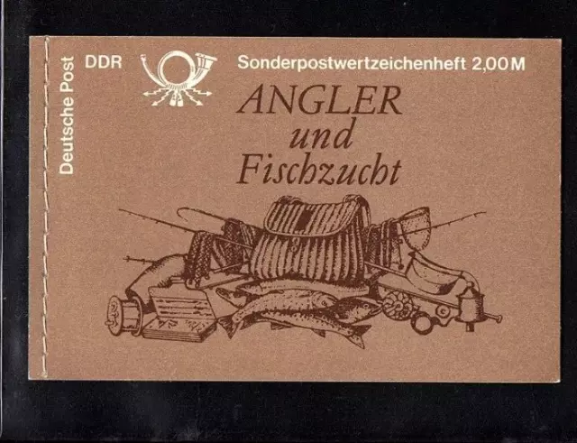 DDR  2 x  MH 9 "Angler und Fischzucht",  postfr., je Gummi. /Papier "v" und "w"