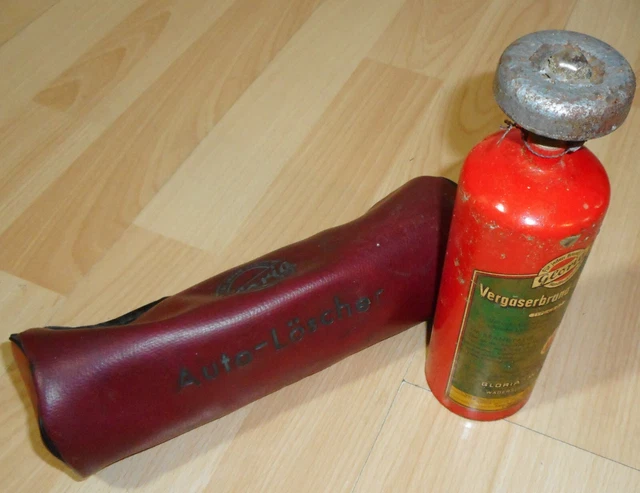 gloria auto vergaser brand löscher type cb alt top oldtimer deko 1950 er  etui