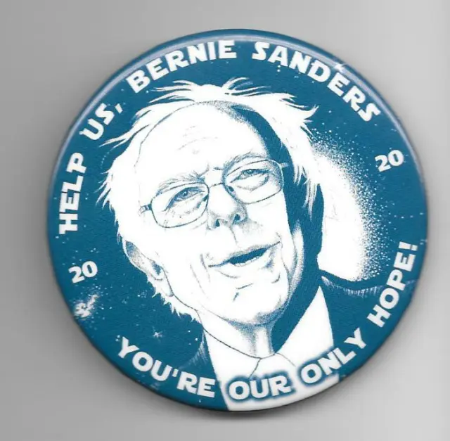 Help Us, Bernie Sanders 2020 You're Are Only Hope! picture pinback button pin