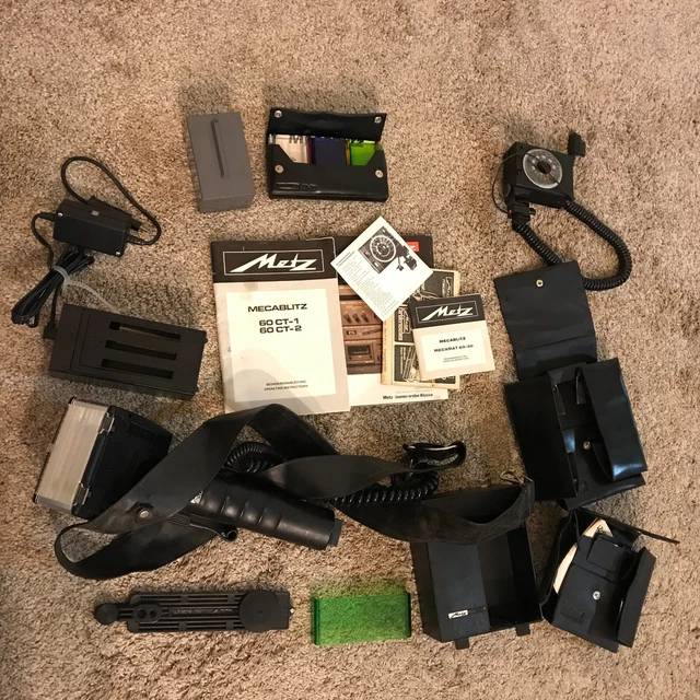 Vintage Metz Mecablitz 60 CT-2 Flash Kit Lot