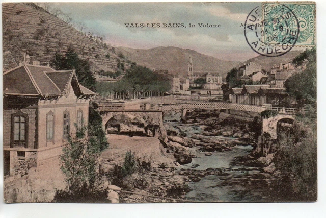 VALS LES BAINS - Ardèche- CPA 07 - vue sur la Volane