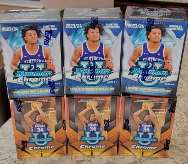 2022 2024 BOWMAN U Chrome Basketball Blaster Box 6 Lot Wembanyama