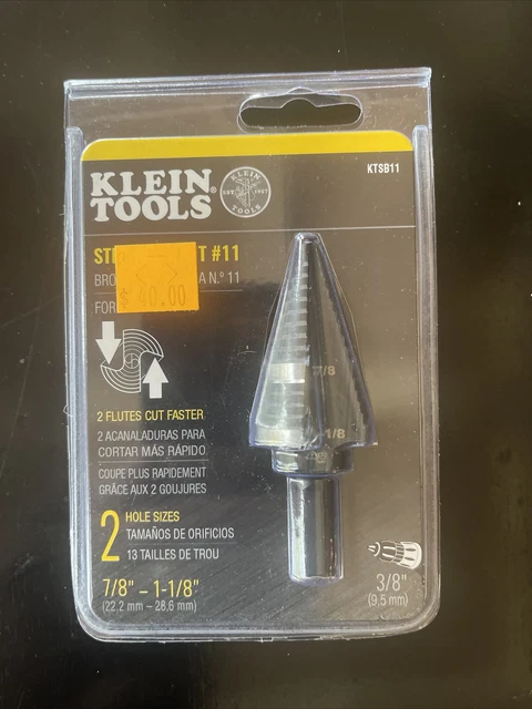 Klein Tools KTSB11 Double Fluted Step Drill Bit