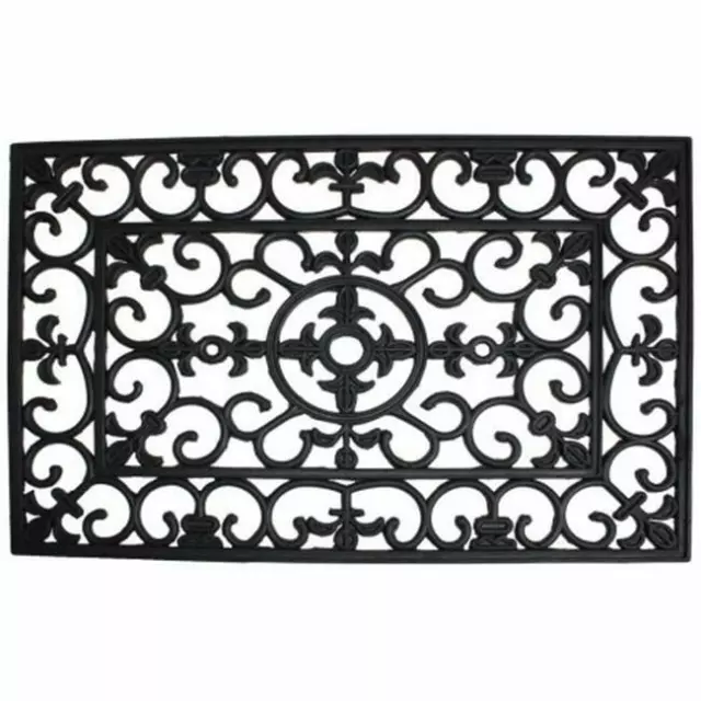 J & M Home Fashions 4174 Natural Rubber Wrought Iron Floor Mat- 18 x 30 in.