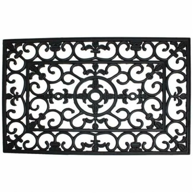 J & M Home Fashions 4174 Natural Rubber Wrought Iron Floor Mat- 18 x 30 in.