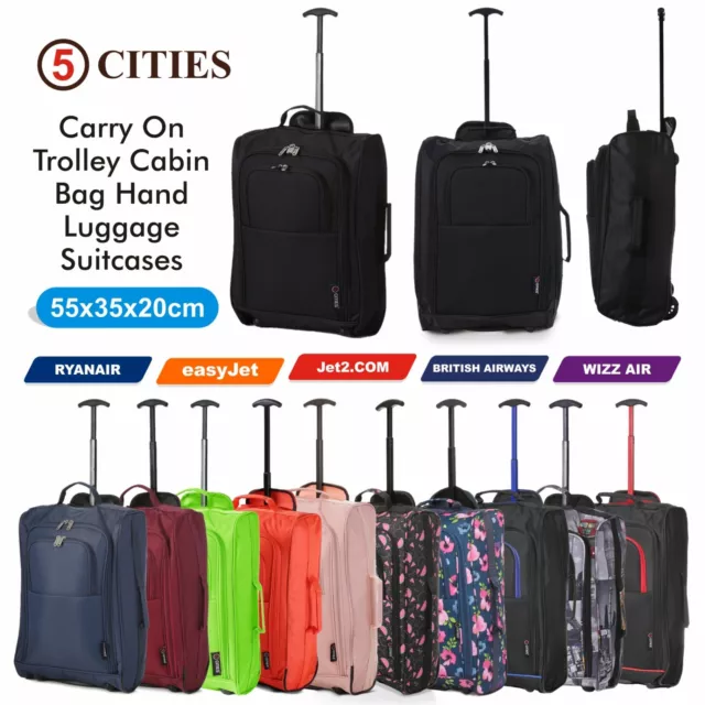 Lightweight Small 21" Wheeled Hand Luggage Trolley Cabin Bag Flight Bag Suitcase