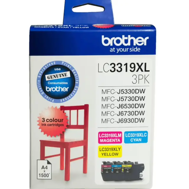 NEW Brother LC-3319XL Ink Cartridge High Yield Value Pack Cyan/Magenta/Yellow