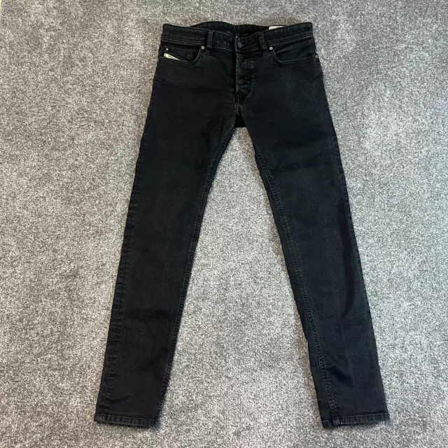 Diesel Troxer Slim Skinny Mens Jeans W 31 L 30 Stretch Black Button Fly