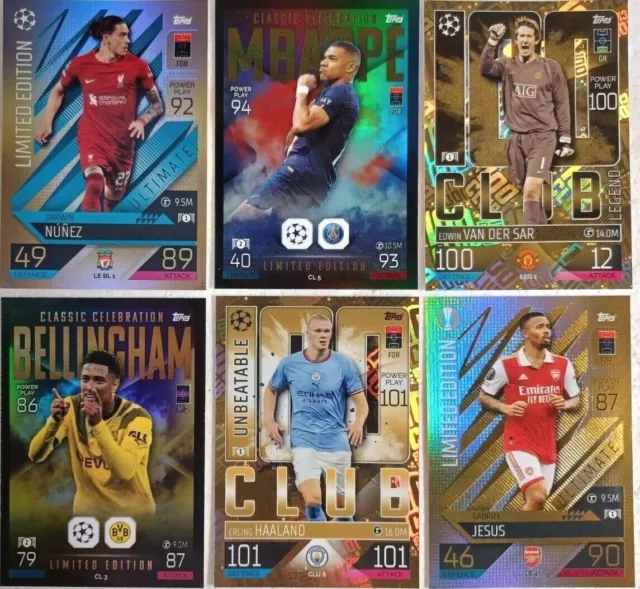 topps Match Attax Extra 2023 UEFA / UCL Limited Edition - 100 Club Card Singles