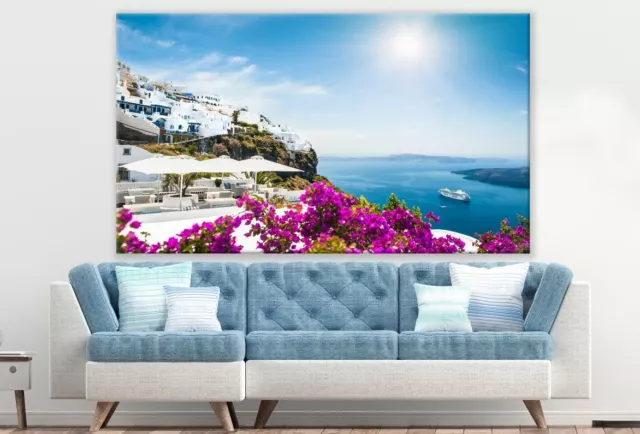 Houses in Santorini island Greece Wall Canvas Home Decor Australian Made Quality