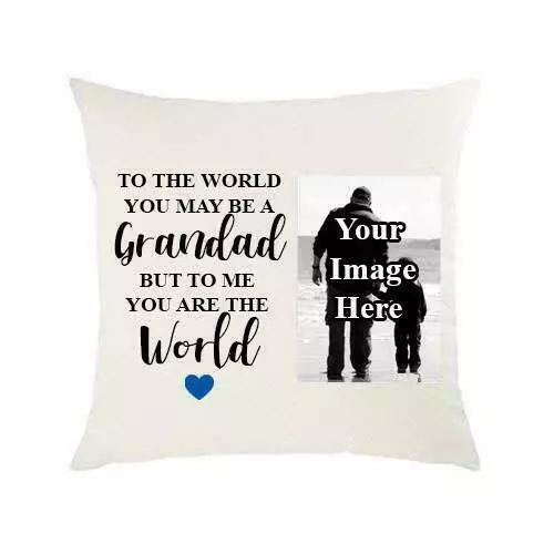 Grandad Dad World Fathers Day Personalised Pillow Cushion Photo Gift Present