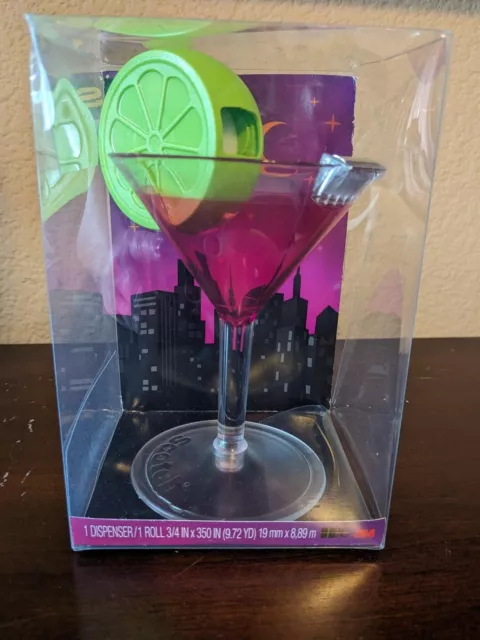 Scotch Magic Tape Dispenser Cosmo Pink Martini Cocktail Glass Lime Tape Holder