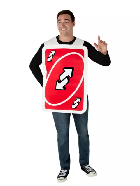 Uno Red Reverse Card Tabard Costume Adults Official Mattel Games Novelty Unisex