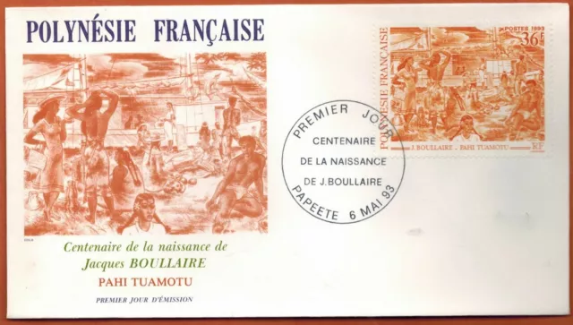 1993.Papeete-Fdc Enveloppe timbrée 1°Jour**J.Boullaire-Pahi Tuamotu-Polynésie