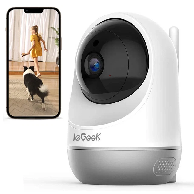 Überwachungskamera Innen WLAN 360° 1080P Kamera Nachtsicht für Babys/Haustiere