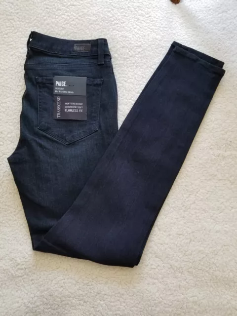 Paige Verdugo Mid Rise Ultra Skinny Tonal Mona Blue Stretch Jeans Women's Sz 28 2